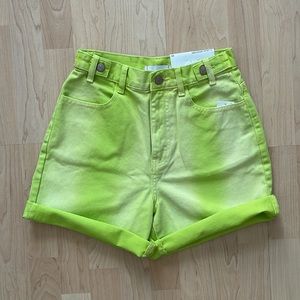UO denim shorts Lime Green